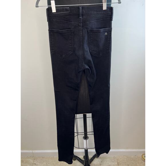 rag & bone Isabel Skinny Jeans High Rise Moto-Inspired Zippers in Black Size 27 - Picture 5 of 8